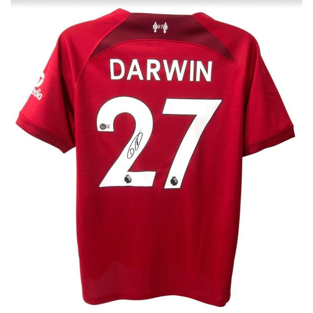 Darwin Nunez Signed Liverpool Home Jersey (Becektt)Large